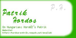 patrik hordos business card